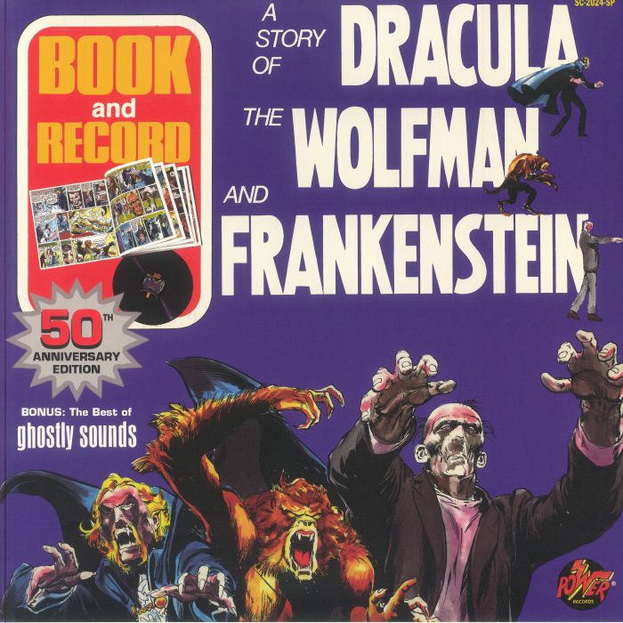 A Story Of Dracula, The Wolfman & Frankenstein - Limited Edition Silver Vinyl LP vinyl record cover