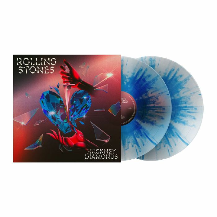 Hackney Diamonds - Anniversary Clear and Blue Splatter 2xLP vinyl record cover