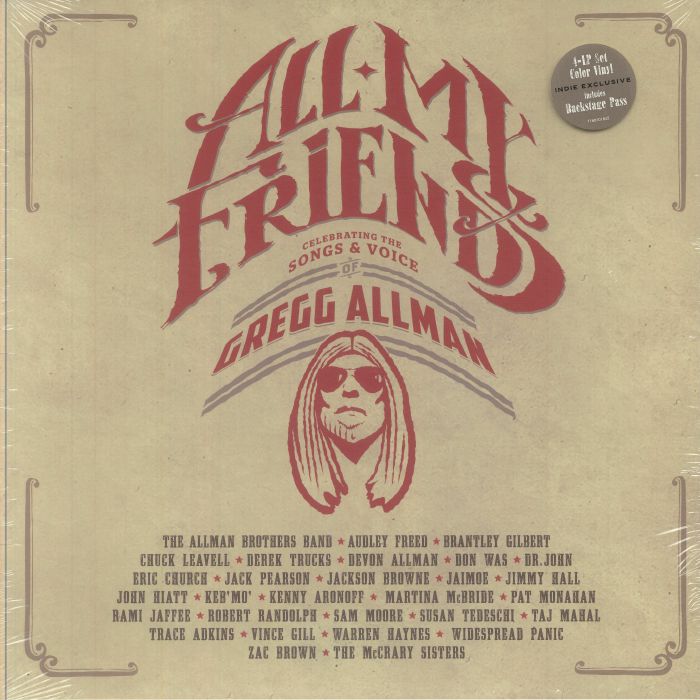 All My Friends: Celebrating The Songs & Voice Of Gregg Allman - Limited Edition Gold Vinyl 4xLP Box Set vinyl record cover
