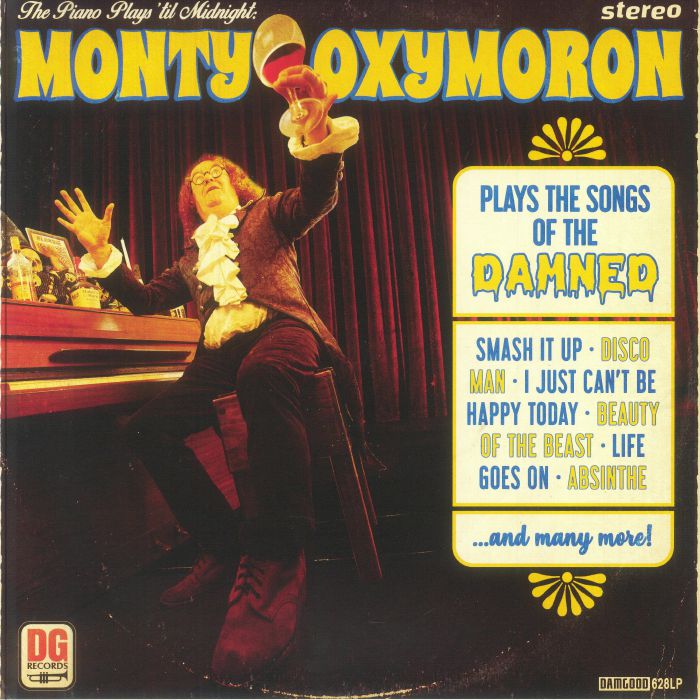 The Piano Plays 'Til Midnight: Monty Oxymoron Plays The Songs Of The Damned - Limited Edition Red Vinyl LP vinyl record cover