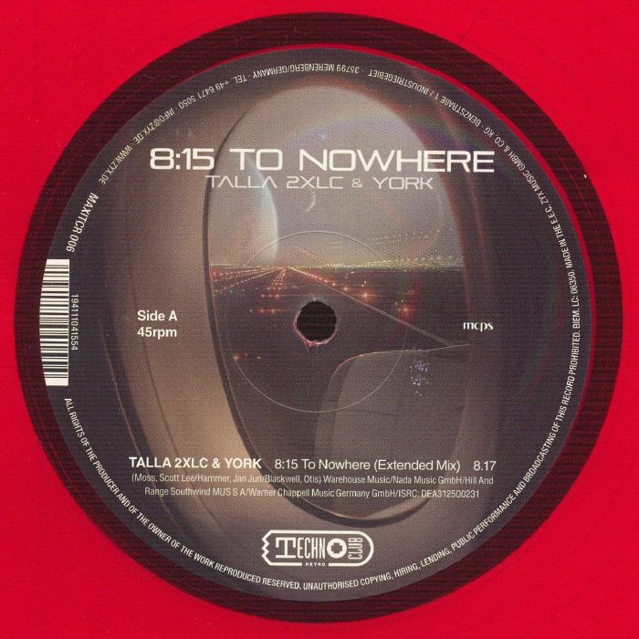 8:15 To Nowhere - Red Vinyl Single vinyl record cover