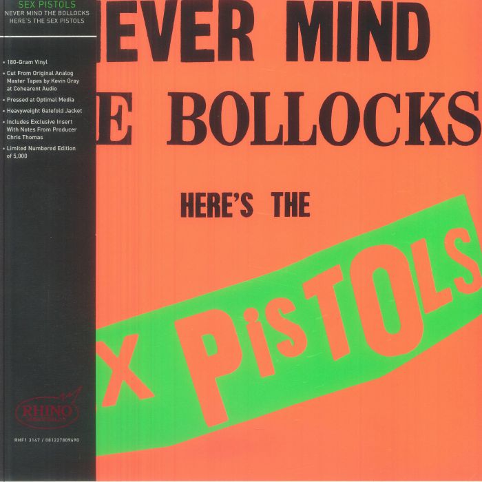 Never Mind The Bollocks Here's The Sex Pistols - Limited Edition 180g Vinyl LP vinyl record cover