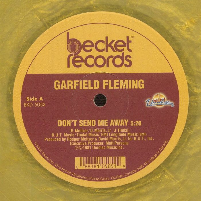 Don't Send Me Away - Yellow & Brown Marbled Vinyl Single vinyl record cover