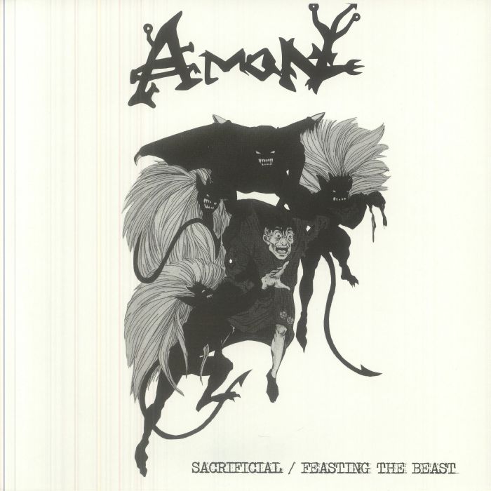 Sacrificial / Feasting The Beast - Clear With Black Splatter Vinyl LP vinyl record cover