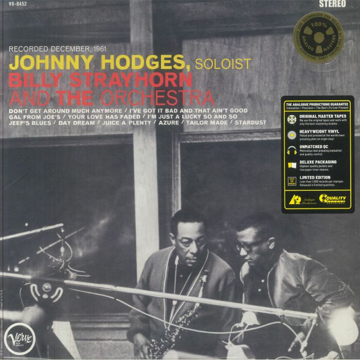 Johnny Hodges With Billy Strayhorn - 2xLP vinyl record cover