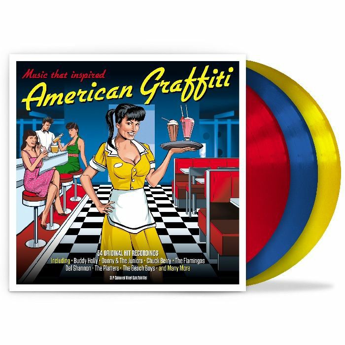 Music That Inspired American Graffiti - Translucent Red Blue And Yellow 3xLP vinyl record cover