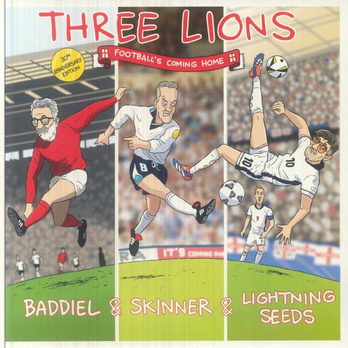 Three Lions: Football's Coming Home - 30th Anniversary Red Vinyl Single vinyl record cover