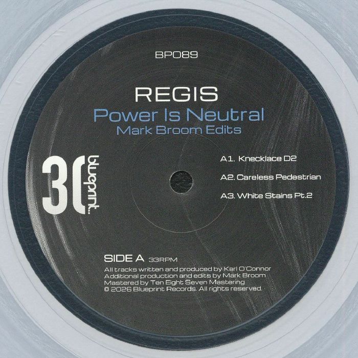 Power Is Neutral (Mark Broom Edits) - Clear Vinyl 12 Inch vinyl record cover