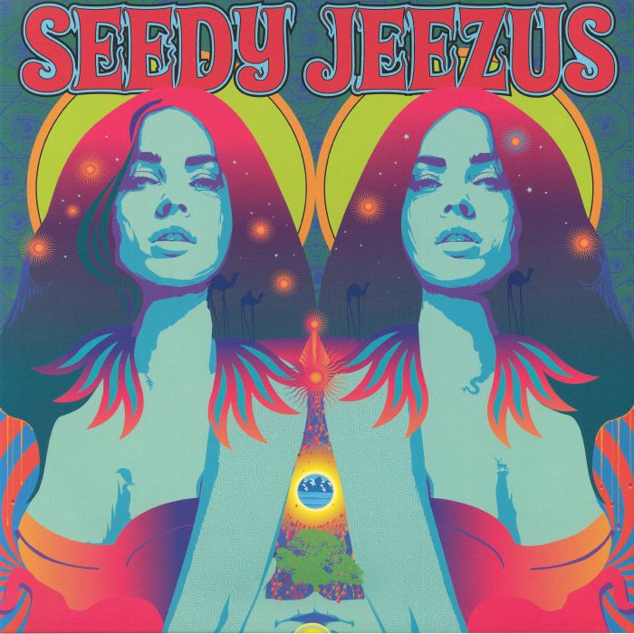 Seedy Jeezus - Neon Yellow & Black Vinyl LP vinyl record cover