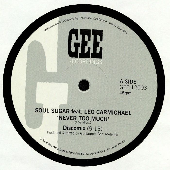 Never Too Much - Vinyl Single vinyl record cover