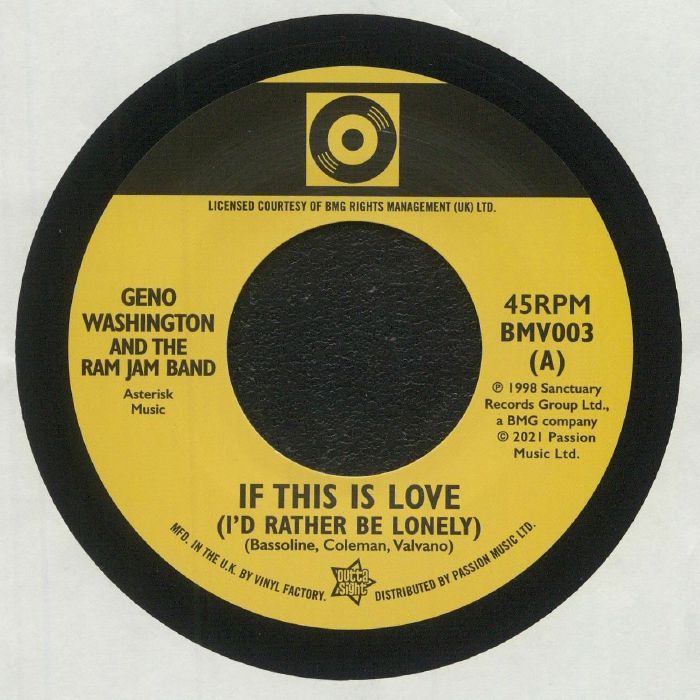 If This Is Love (I'd Rather Be Lonely) - Vinyl Single vinyl record cover