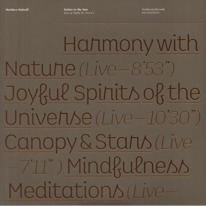 Salute To The Sun Live: Live At Halle St Peter's - 2xLP vinyl record cover