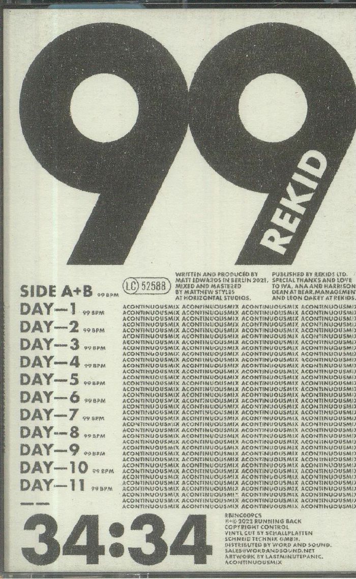 99 - Limited Edition Cassette audio cassette cover