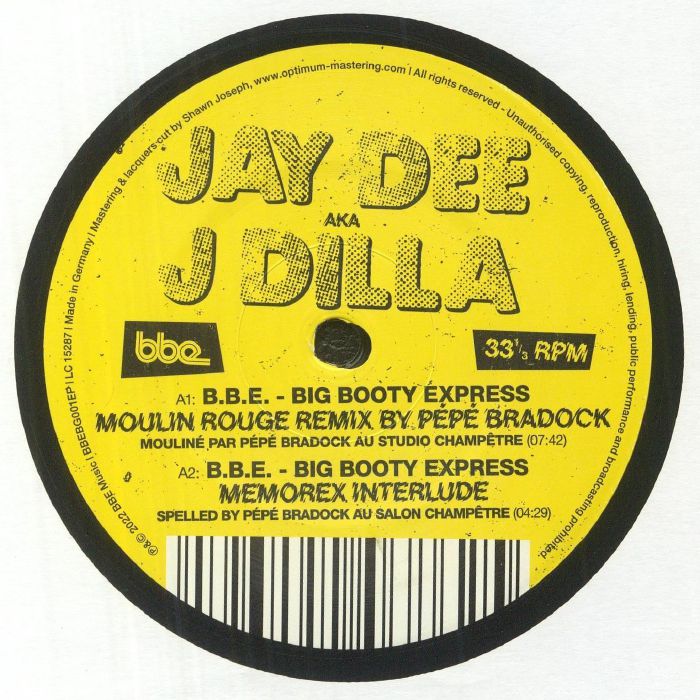 BBE: Big Booty Express - Vinyl EP vinyl record cover