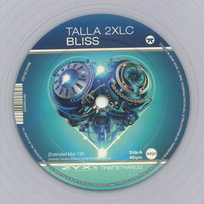 Bliss - Limited Edition Translucent Vinyl Single vinyl record cover