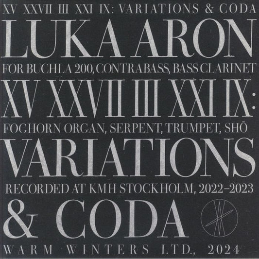 XV XXVII III XXI IX: Variations & Coda - Vinyl LP vinyl record cover