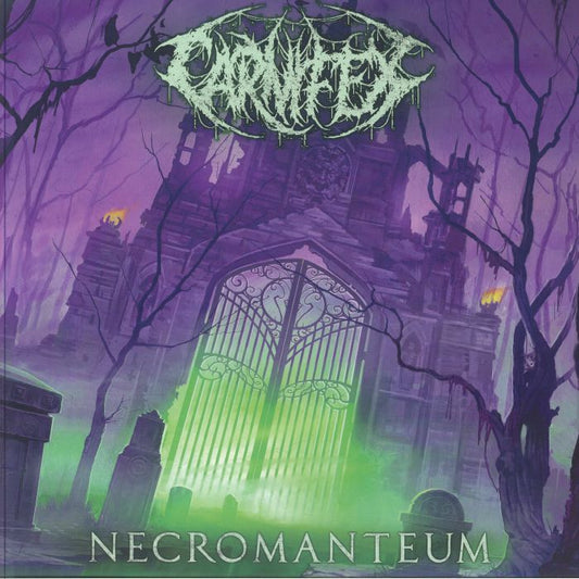Necromanteum - Limited Edition Neon Green & Purple Split Vinyl LP vinyl record cover