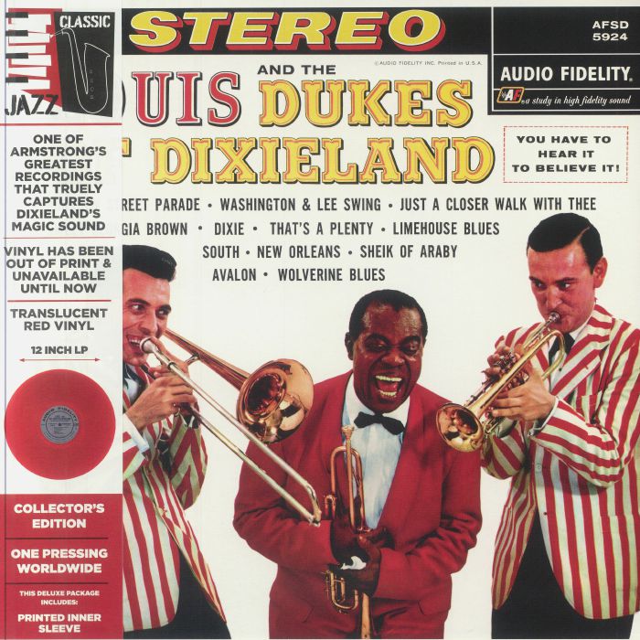 Louis Armstrong & The Dukes Of Dixieland - Limited Red Vinyl LP vinyl record cover