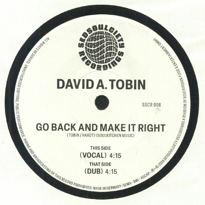 Go Back & Make It Right - Vinyl Single vinyl record cover