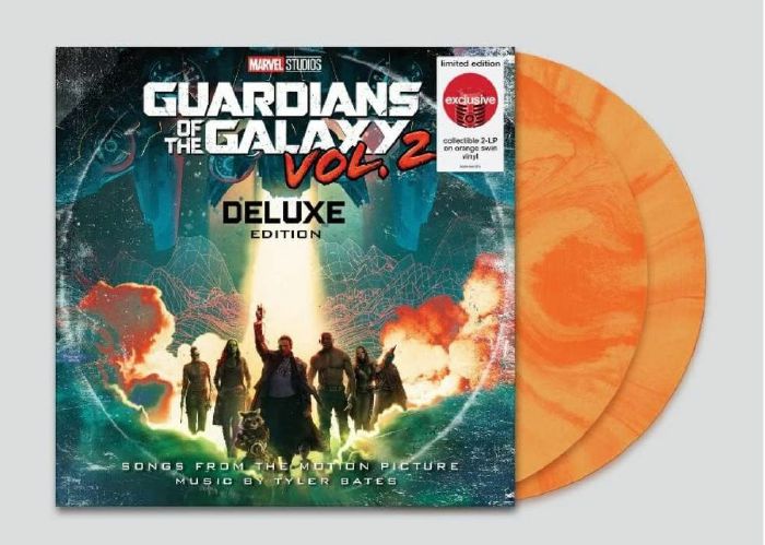 Guardians Of The Galaxy Vol 2 (Soundtrack) - Deluxe Edition Orange Swirl Vinyl 2xLP vinyl record cover