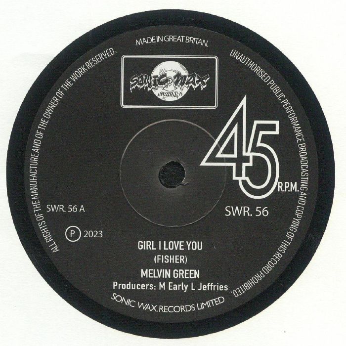 Girl I Love You - Vinyl Single vinyl record cover