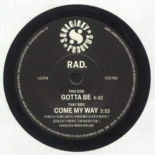 Gotta Be - Vinyl Single vinyl record cover