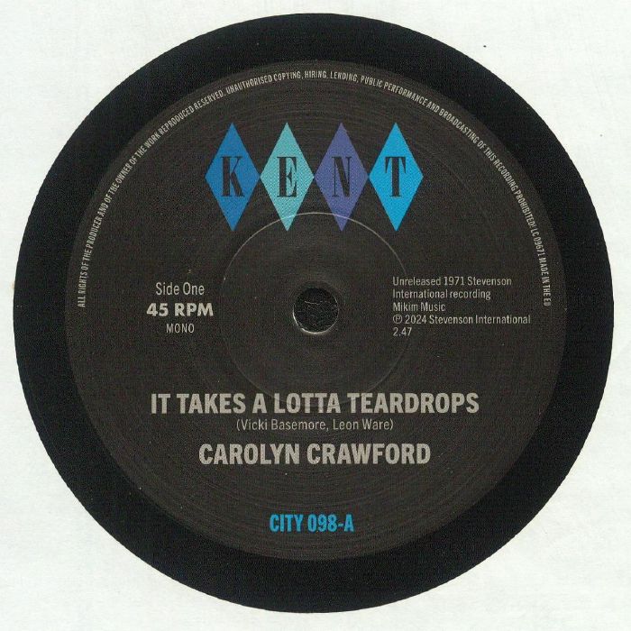 It Takes A Lotta Teardrops - Vinyl Single vinyl record cover