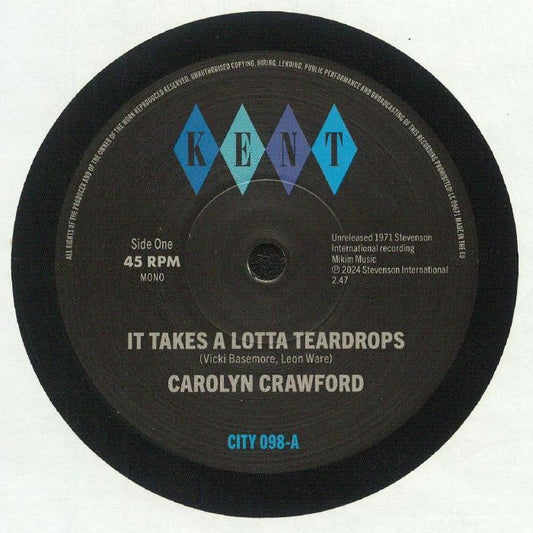 It Takes A Lotta Teardrops - Vinyl Single vinyl record cover