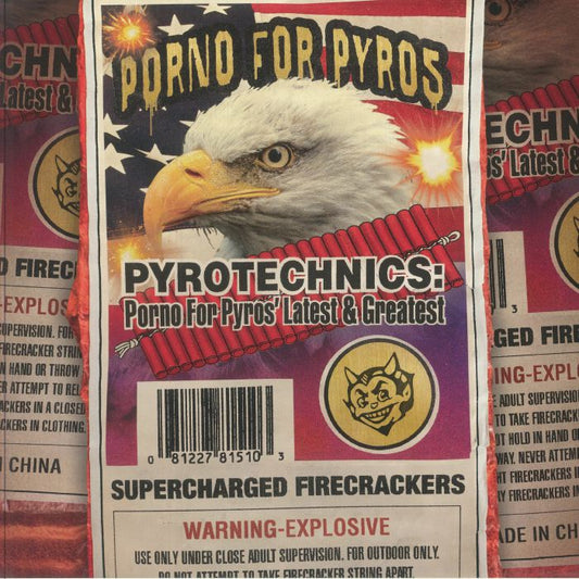Pyrotechnics: Porno For Pyros' Latest & Greatest - Clear & Orange Vinyl LP vinyl record cover