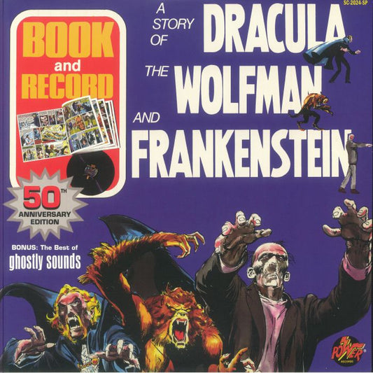 A Story Of Dracula, Frankenstein, & The Wolfman - Limited Edition Gold Metallic Vinyl 2xLP vinyl record cover