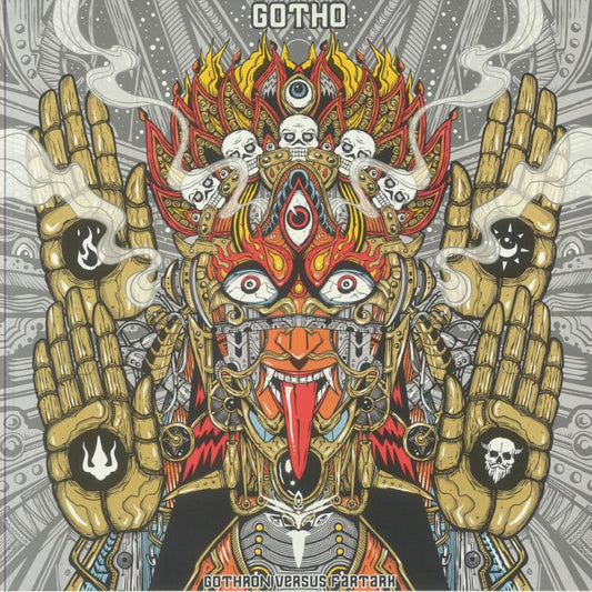 Gothron Versus Fartark - Red & Black Smoke Vinyl LP vinyl record cover