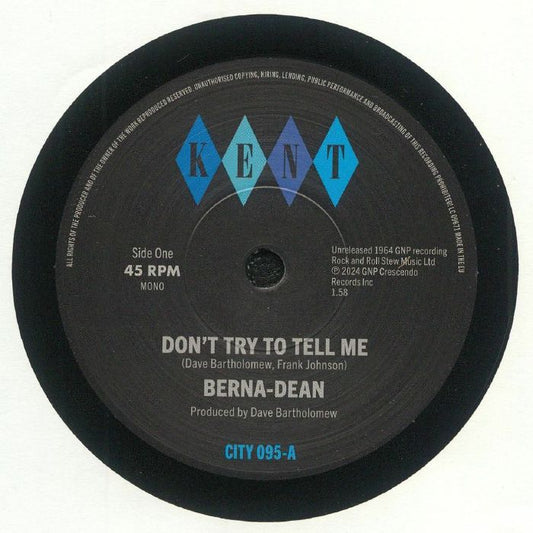 Don't Try To Tell Me - Vinyl Single vinyl record cover