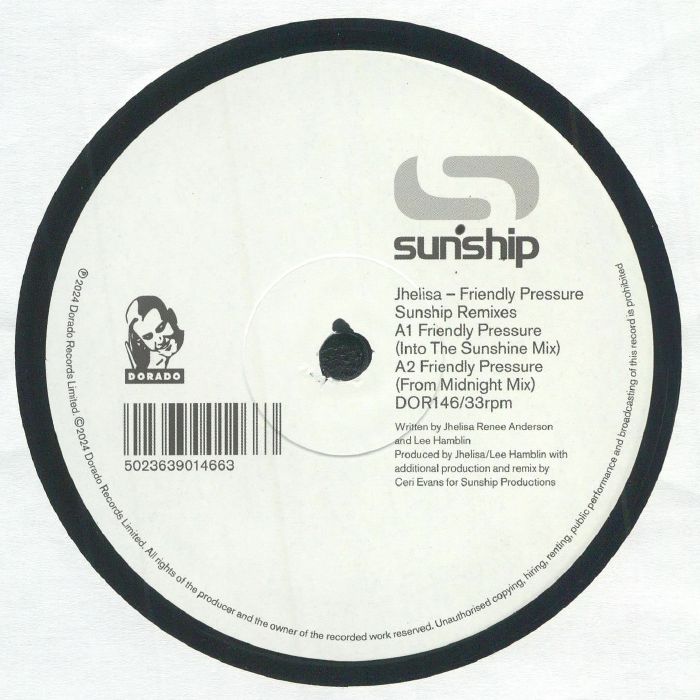 Friendly Pressure (Sunship remixes) - Vinyl EP vinyl record cover