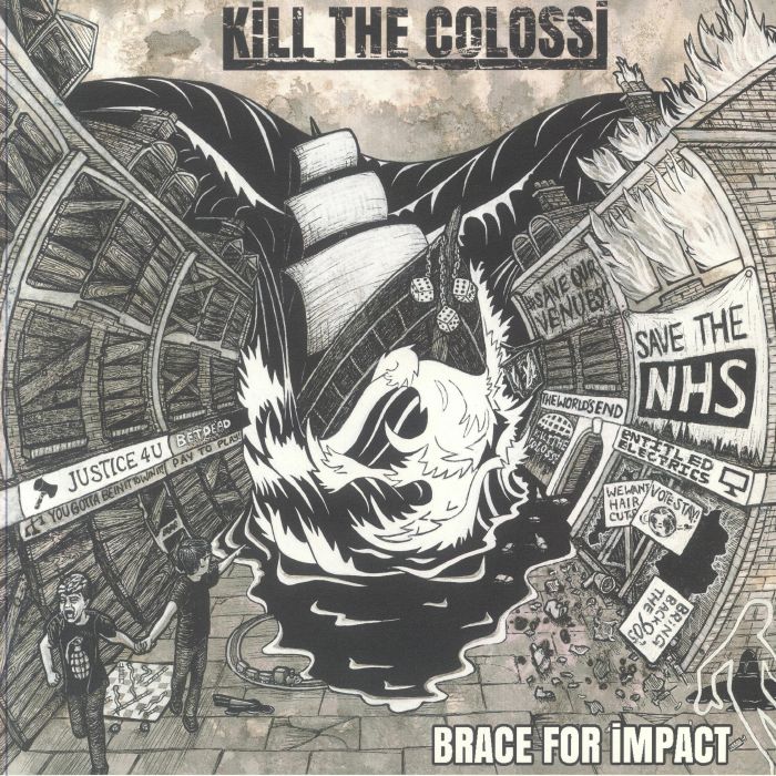 Brace For Impact - Red Black Grey Swirl Vinyl LP vinyl record cover