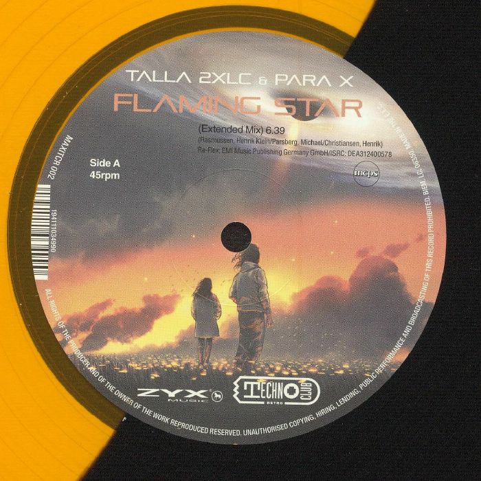 Flaming Star - Orange & Black Vinyl Single vinyl record cover