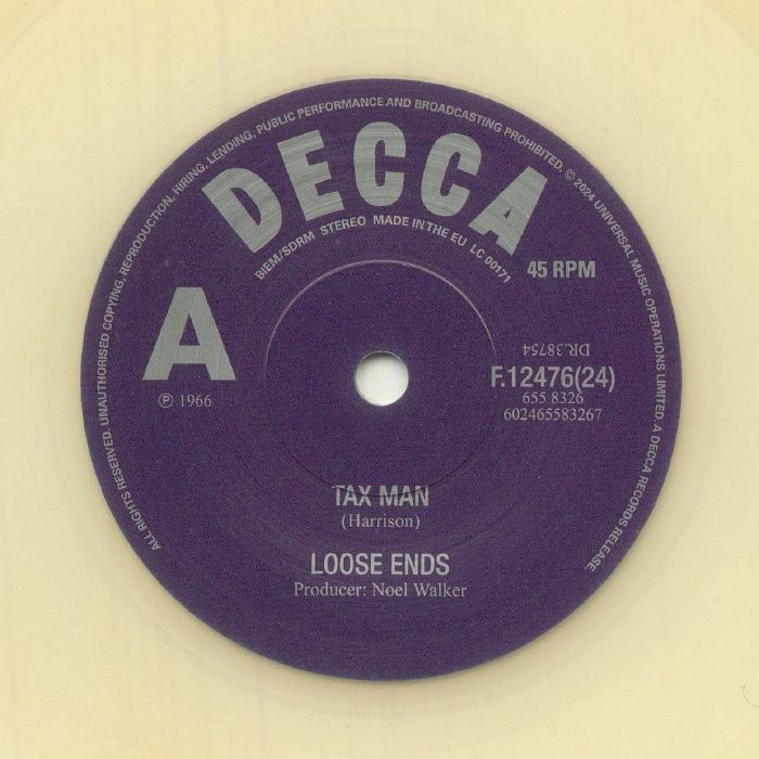 Tax Man - Limited Edition Clear Vinyl Single vinyl record cover