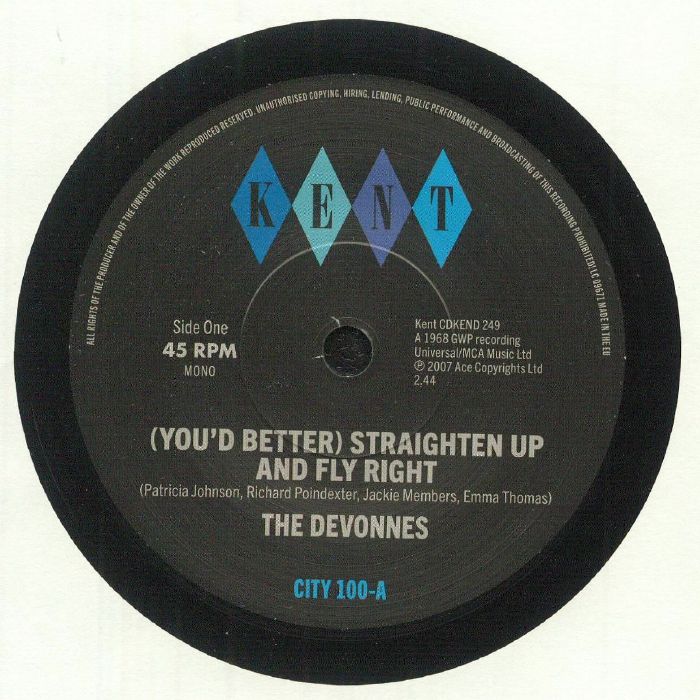(You'd Better) Straighten Up & Fly Right - Vinyl Single vinyl record cover