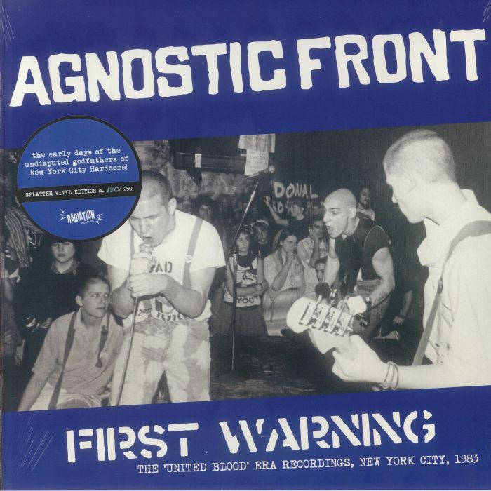 First Warning: The United Blood Era Recordings New York City 1983 - Limited Edition Blue Splatter Vinyl LP vinyl record cover