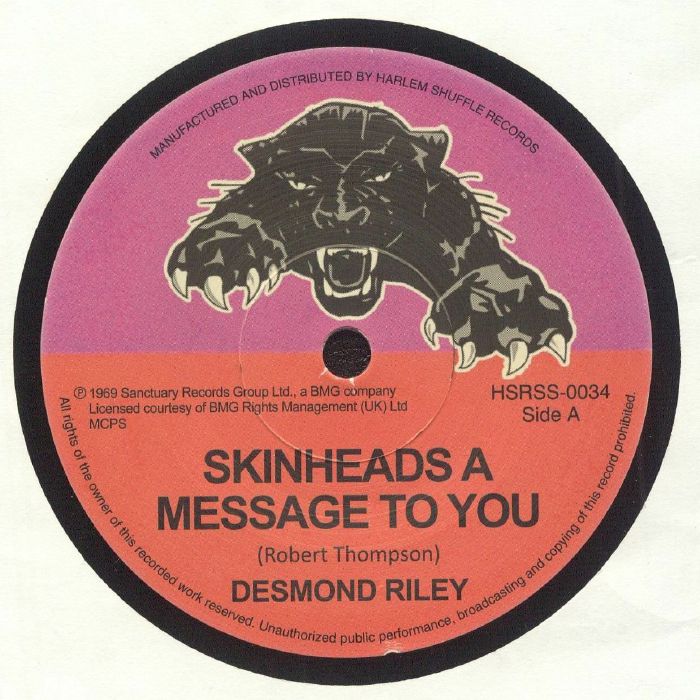 Skinheads A Message To You - Vinyl Single vinyl record cover