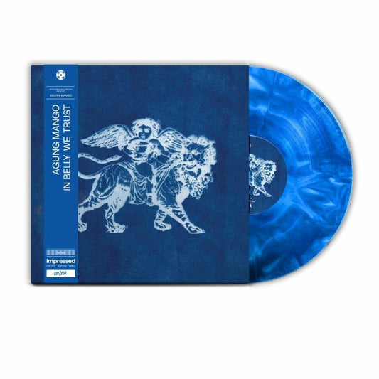 In Belly We Trust - Blue & White Marbled Vinyl LP vinyl record cover