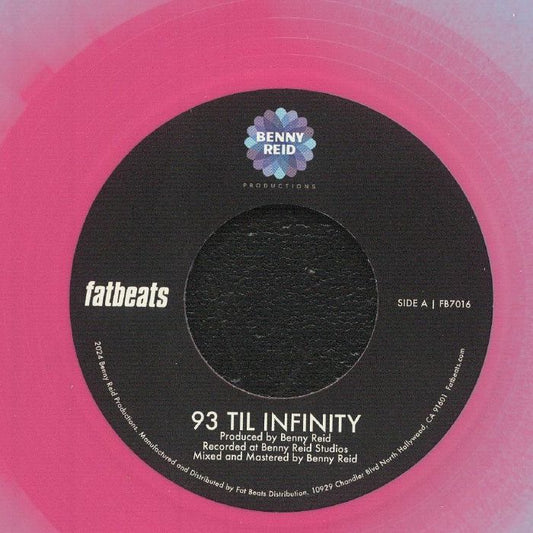 93 Til Infinity - Limited Edition Pink & Purple Swirl Vinyl Single vinyl record cover