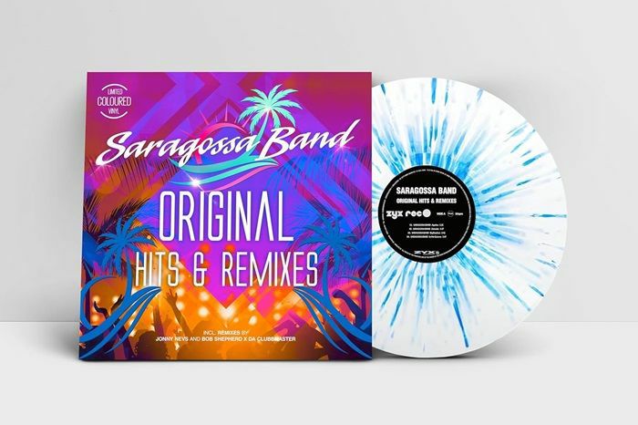 Original Hits & Remixes - White & Blue Splatter Vinyl LP vinyl record cover