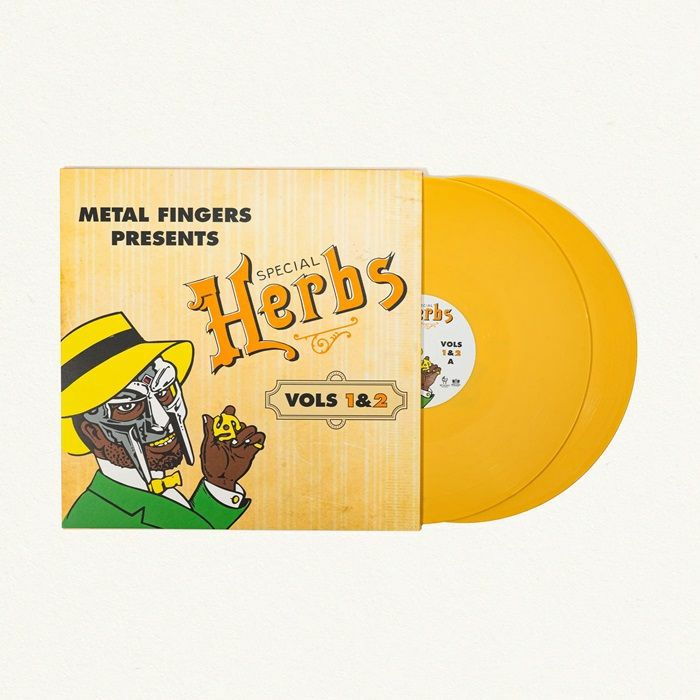 Metal Fingers Presents: Special Herbs Vol 1 & 2 - Limited Edition Mustard Yellow Vinyl 2xLP vinyl record cover