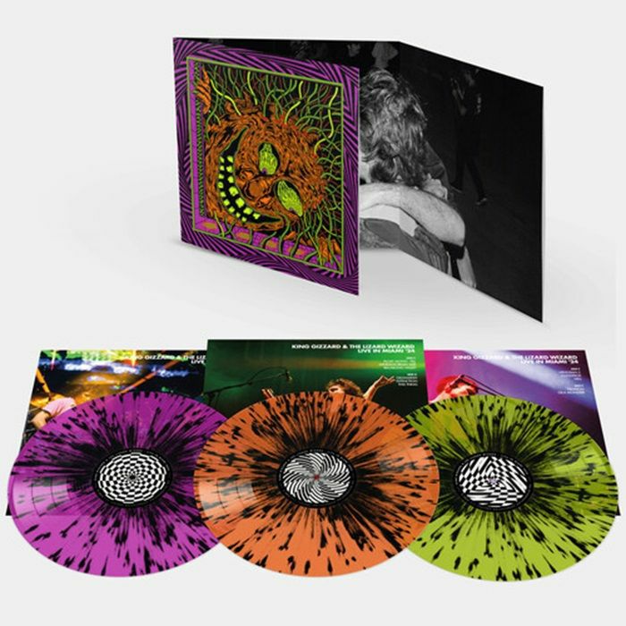 King Gizzard Live In Miami '24 - Coloured Splatter Vinyl 3xLP vinyl record cover