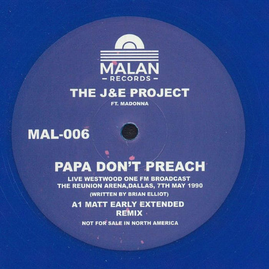 Papa Don't Preach - Blue Vinyl Single vinyl record cover