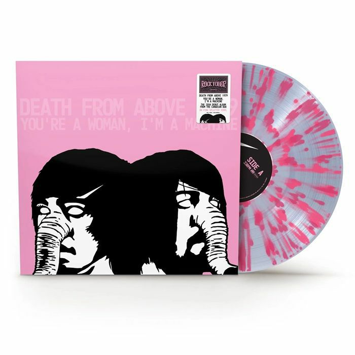 You're A Woman, I'm A Machine - Clear & Pink Splattered Vinyl LP vinyl record cover