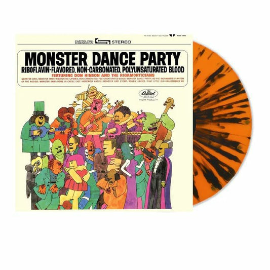 Monster Dance Party - Limited Edition Orange & Black Splatter Vinyl LP vinyl record cover
