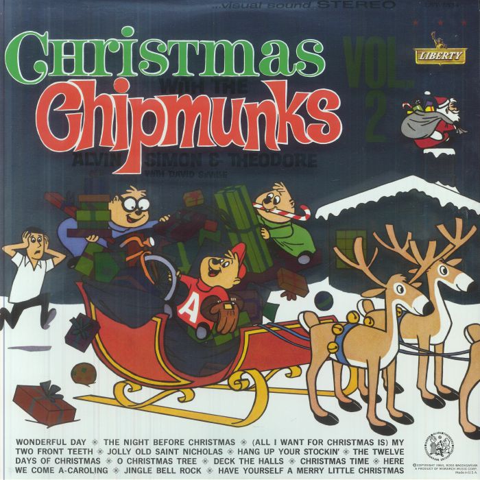 Christmas With The Chipmunks Vol 2 - White Vinyl LP vinyl record cover