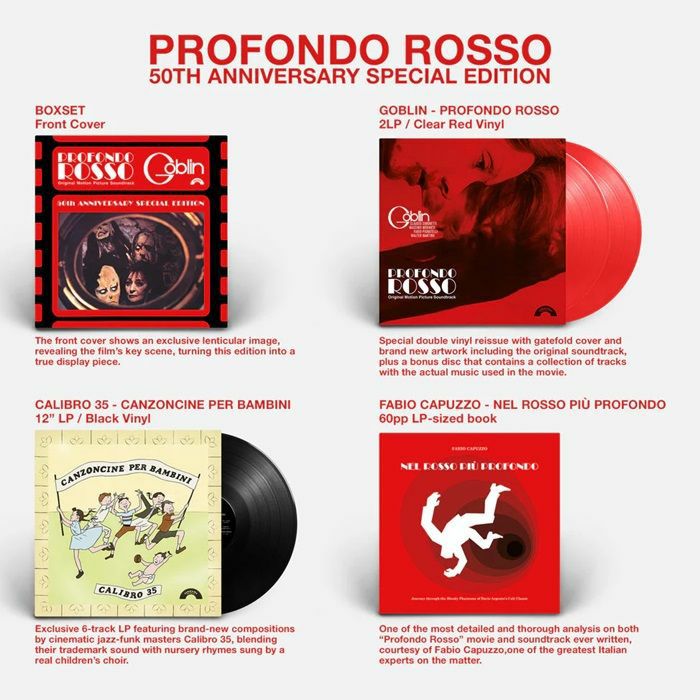 Profondo Rosso (Soundtrack) - 50th Anniversary Red Vinyl 3xLP vinyl record cover