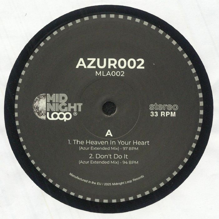AZUR 002 - Vinyl 12 Inch vinyl record cover